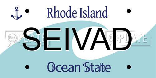 SEIVAD Rhode Island License Plate