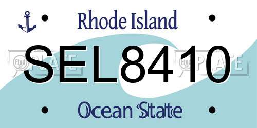 SEL8410 Rhode Island License Plate