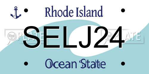 SELJ24 Rhode Island License Plate