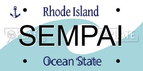 SEMPAI Rhode Island License Plate