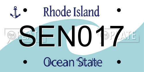 SEN017 Rhode Island License Plate