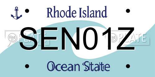 SEN01Z Rhode Island License Plate