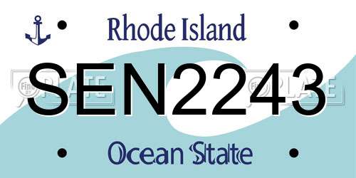SEN2243 Rhode Island License Plate
