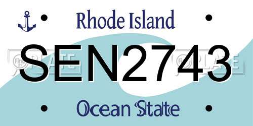 SEN2743 Rhode Island License Plate