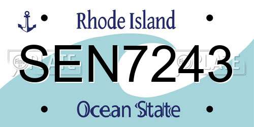 SEN7243 Rhode Island License Plate