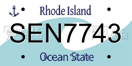 SEN7743 Rhode Island License Plate