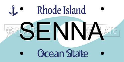 SENNA Rhode Island License Plate