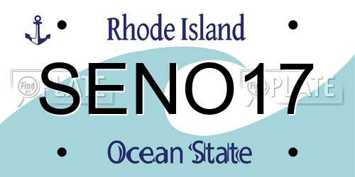 SENO17 Rhode Island License Plate