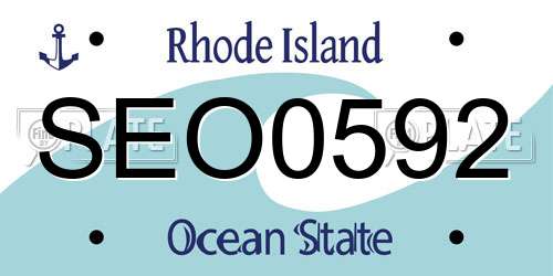SEO0592 Rhode Island License Plate