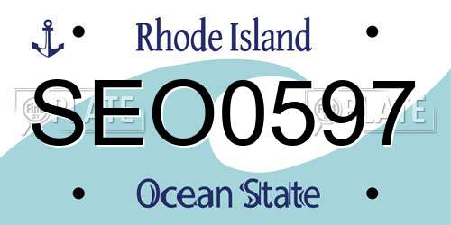 SEO0597 Rhode Island License Plate