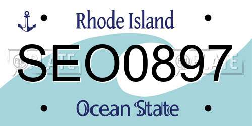 SEO0897 Rhode Island License Plate
