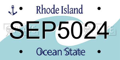 SEP5024 Rhode Island License Plate