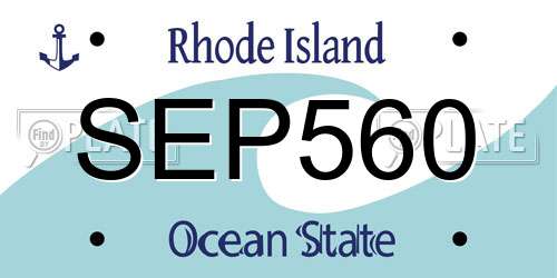 SEP560 Rhode Island License Plate
