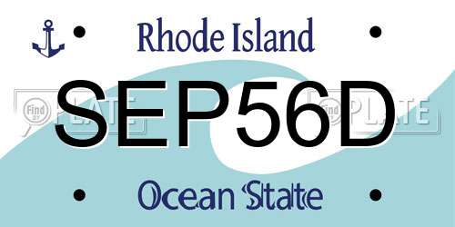 SEP56D Rhode Island License Plate