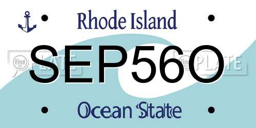 SEP56O Rhode Island License Plate