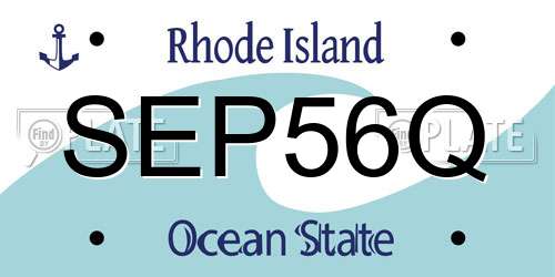 SEP56Q Rhode Island License Plate