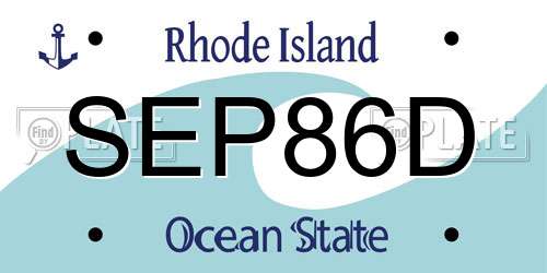 SEP86D Rhode Island License Plate