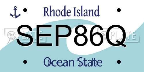 SEP86Q Rhode Island License Plate