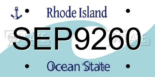 SEP9260 Rhode Island License Plate