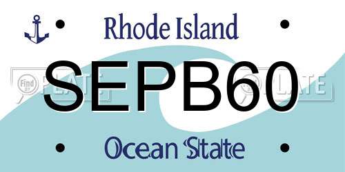 SEPB60 Rhode Island License Plate
