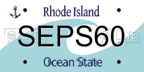 SEPS60 Rhode Island License Plate