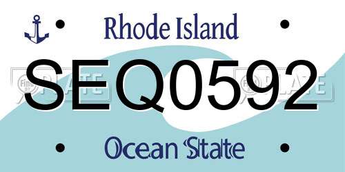 SEQ0592 Rhode Island License Plate