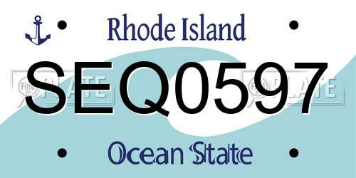 SEQ0597 Rhode Island License Plate