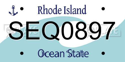 SEQ0897 Rhode Island License Plate