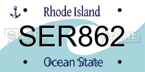 SER862 Rhode Island License Plate