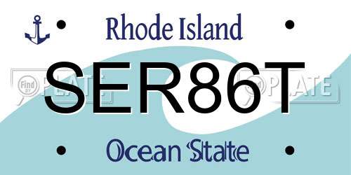SER86T Rhode Island License Plate