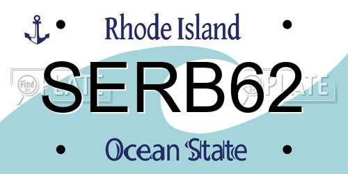 SERB62 Rhode Island License Plate