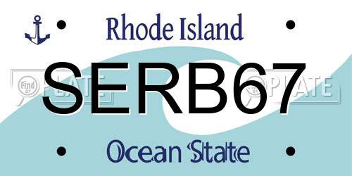 SERB67 Rhode Island License Plate