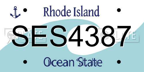 SES4387 Rhode Island License Plate