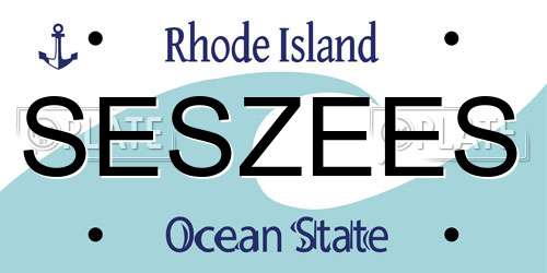 SESZEES Rhode Island License Plate