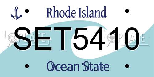 SET5410 Rhode Island License Plate