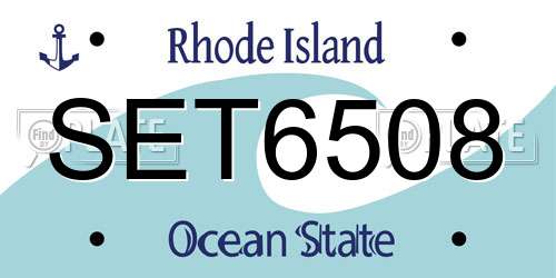 SET6508 Rhode Island License Plate