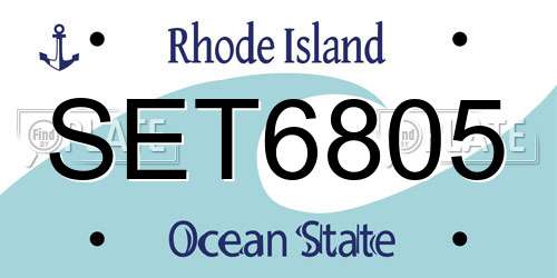SET6805 Rhode Island License Plate
