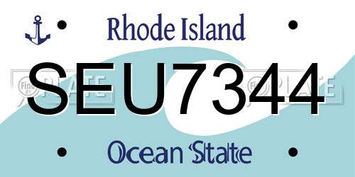 SEU7344 Rhode Island License Plate