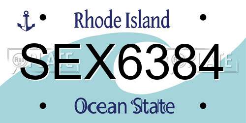 SEX6384 Rhode Island License Plate