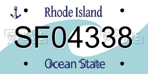 SF04338 Rhode Island License Plate