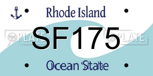 SF175 Rhode Island License Plate