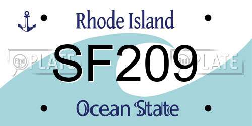 SF209 Rhode Island License Plate