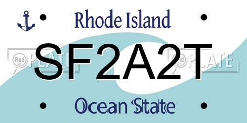 SF2A2T Rhode Island License Plate