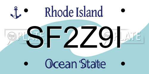 SF2Z9I Rhode Island License Plate