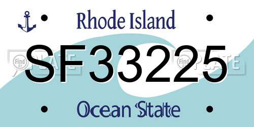 SF33225 Rhode Island License Plate