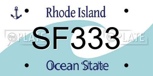 SF333 Rhode Island License Plate