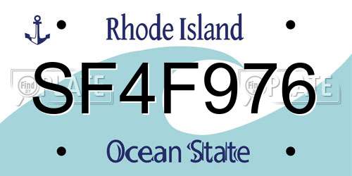 SF4F976 Rhode Island License Plate