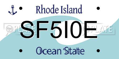 SF5I0E Rhode Island License Plate