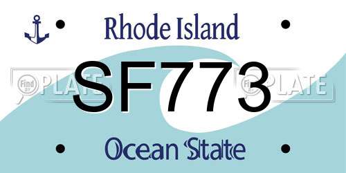 SF773 Rhode Island License Plate