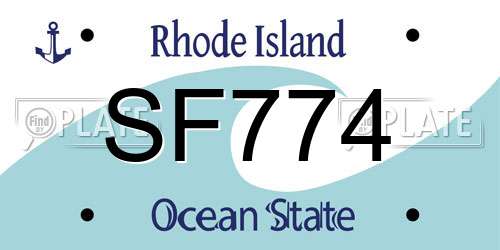 SF774 Rhode Island License Plate